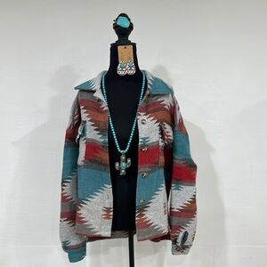 Southwestern Patterned Jacket with Necklace, Earrings & Bracelet